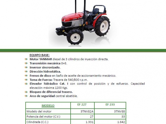 Tractor compacto modelo EF